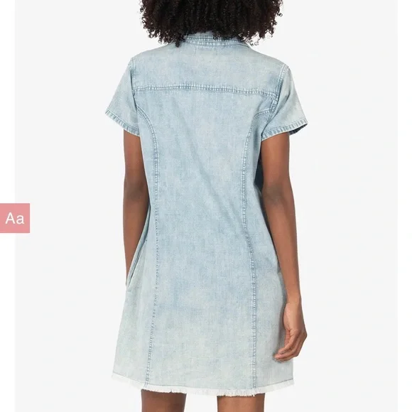 NWT KUT FROM THE KLOTH VITTORIA SHIRT DRESS
(LIGHT WASH) DENIM - Picture 4 of 8